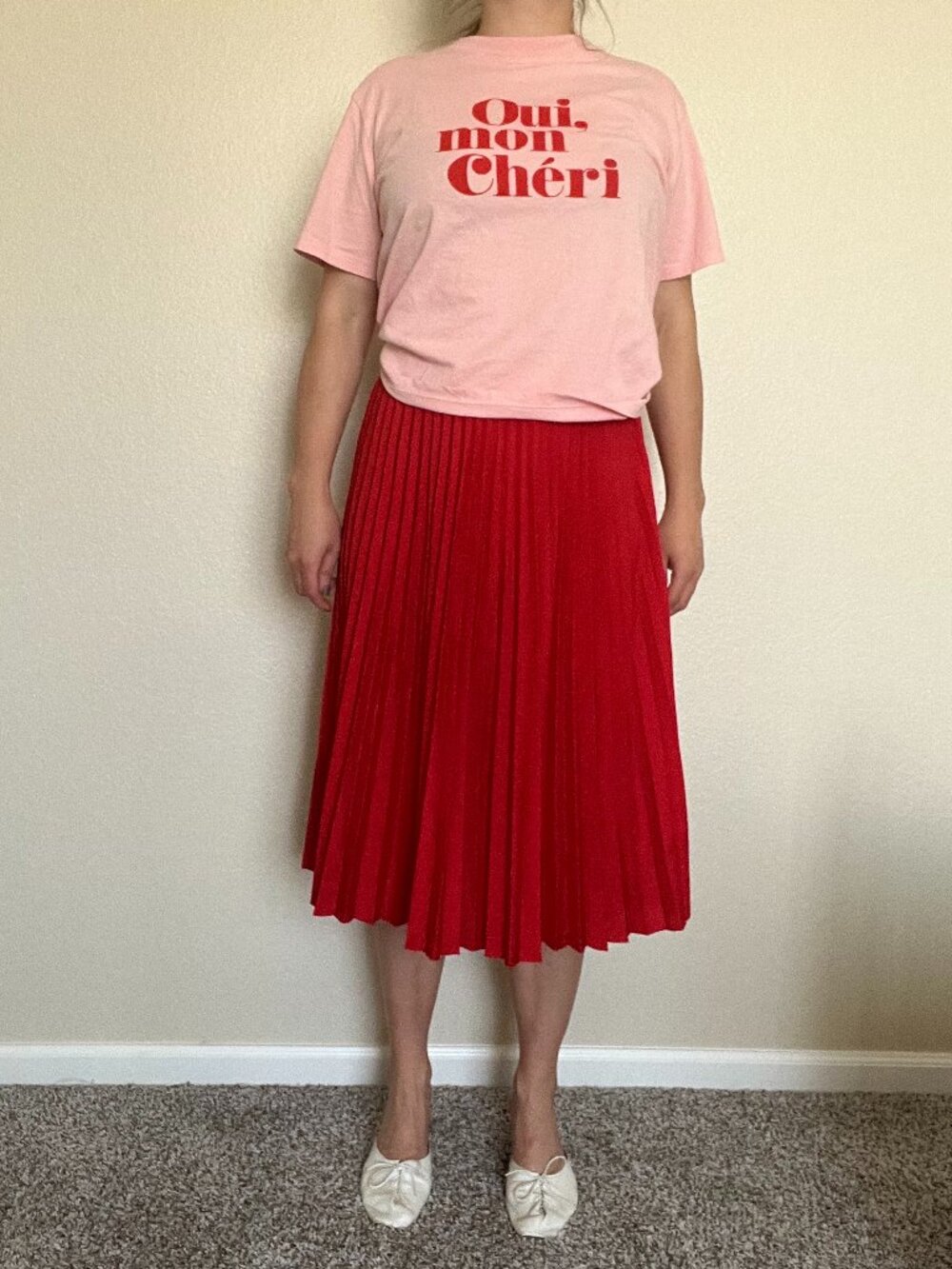 Tahari Pleated Skirt Red Size S